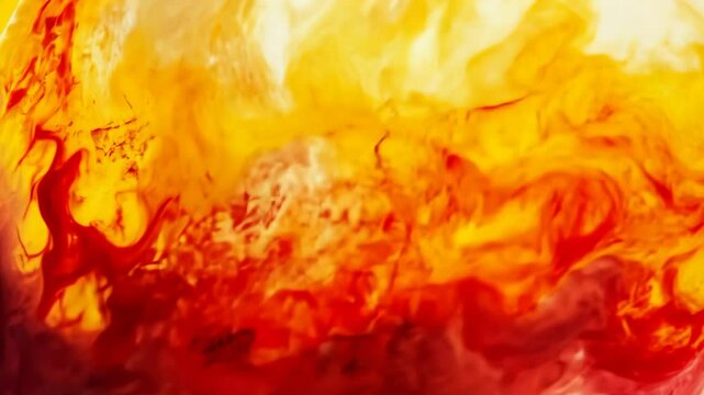 Abstract fiery red and orange texture painting