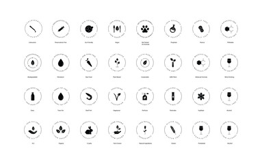 Green Earth and Eco Sustainability Icons, Organic, Environment, Green Living, Climate Action, Natural