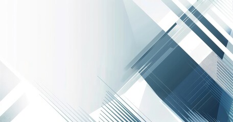 Obraz premium A modern abstract design featuring geometric shapes and lines in shades of blue and white, suitable for backgrounds or graphics.