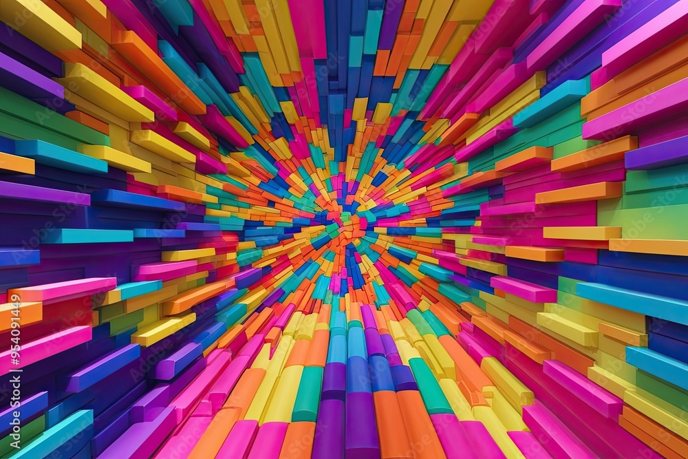 Aufkleber vibrant 3d design experience with colorful texture and engaging background