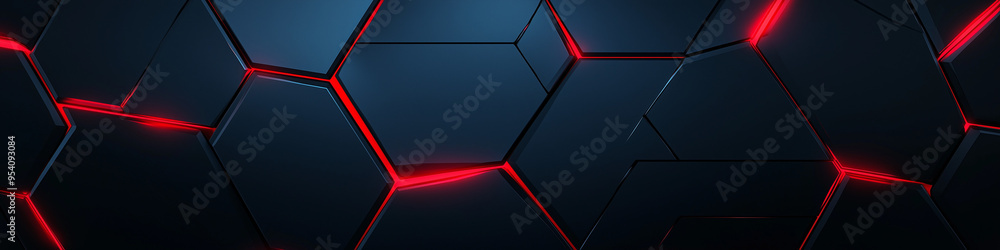 Canvas Prints Dark grey black abstract background with red glowing angular lines design for social media post, business, advertising event. Modern technology innovation concept background