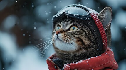 cat on the snow