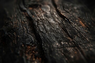 Obraz premium The image is a close up of a piece of wood with a dark brown color