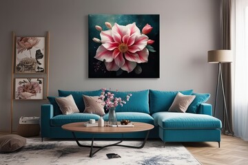 Dreamy Floral Compositions in Surreal Art for Contemporary Living Room Decor