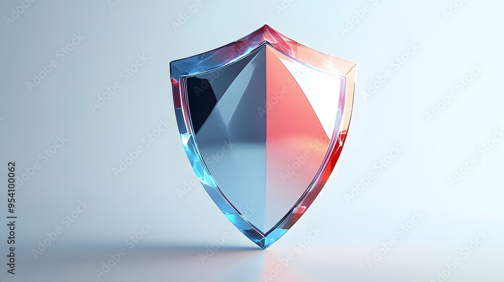 Poster cyber security safety shield in minimalistic style. 3d vector illustration. white backgroundcyber se