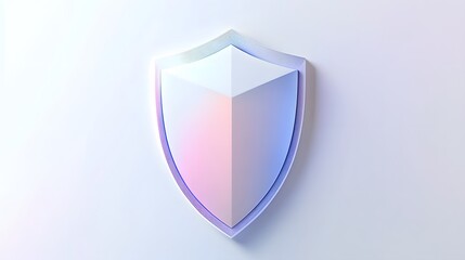 Cyber security safety shield in minimalistic style. 3d vector illustration. white backgroundCyber security safety shield in minimalistic style. 3d vector illustration. white background