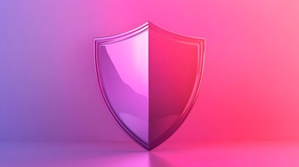 Cyber security safety shield in minimalistic style. 3d vector illustration. white background