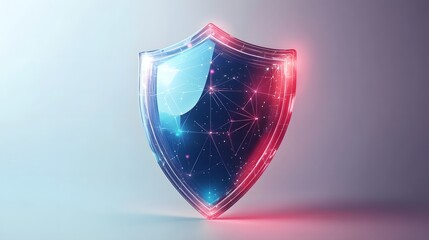Cyber security safety shield in minimalistic style. 3d vector illustration. white backgroundCyber security safety shield in minimalistic style. 3d vector illustration. white background