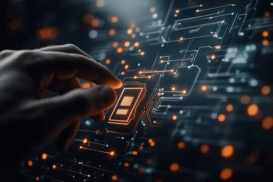 Humans interact with and control digital technology.