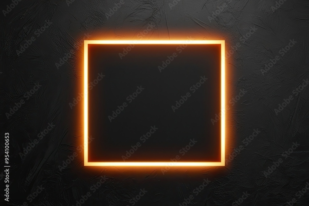 Poster Amber Gradient Frame with Warm Lighting on Textured Dark Canvas Background