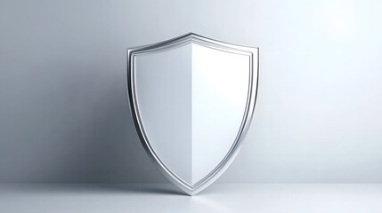 Cyber security safety shield in minimalistic style. 3d vector illustration. white background