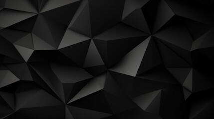 A textured black polygonal background with sharp angles and facets.