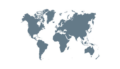 World map. Grey modern vector map. Silhouette map	