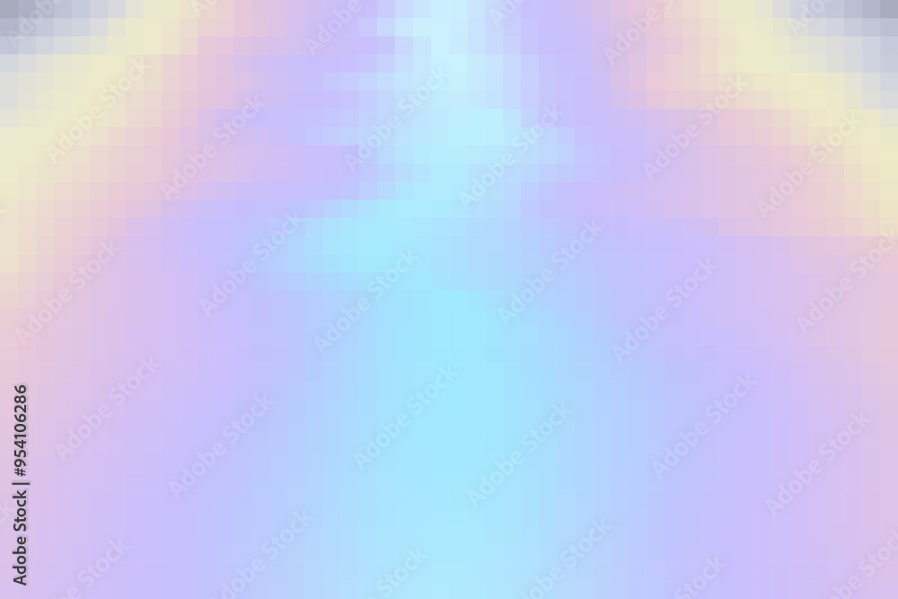Poster pixelated holographic gradient background.
