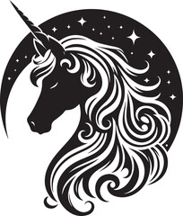  Unicorn Silhouette Vector Art illustration