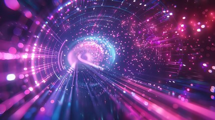 Obraz premium Abstract Purple And Pink Light Tunnel.