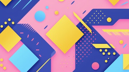 Colorful geometric shapes on a vibrant background, ideal for design and creative projects.