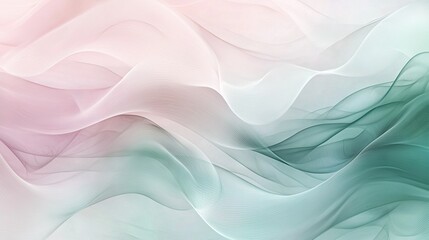 Obraz premium A pink and green abstract background with wavy lines on both sides of the image
