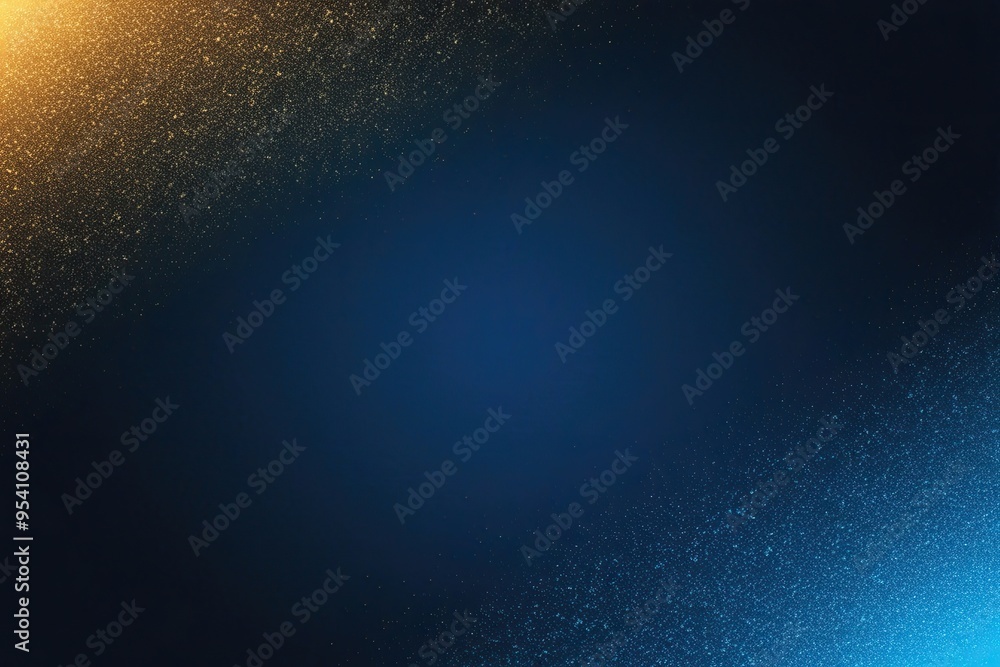 Poster blue gradient background with grainy glowing light texture and dark noise effect
