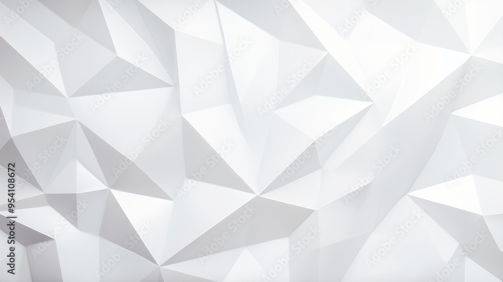 Poster a textured white geometric background with angular shapes and facets.
