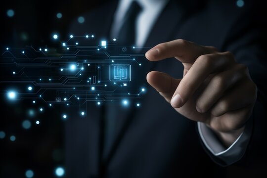 Humans control and interact with digital technology.