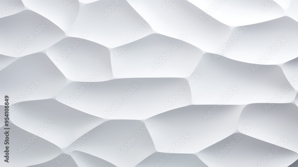 Poster a textured, abstract white surface with geometric patterns and soft shadows.