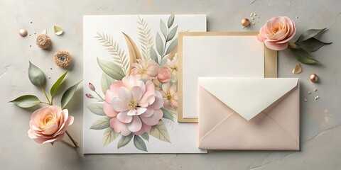 Elegant wedding invitation.