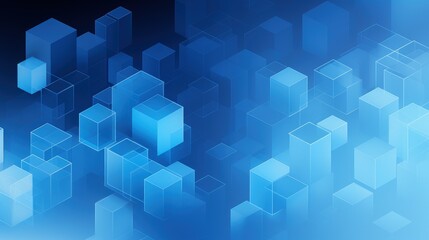 Obraz premium Abstract blue geometric shapes with varying transparency and sizes.
