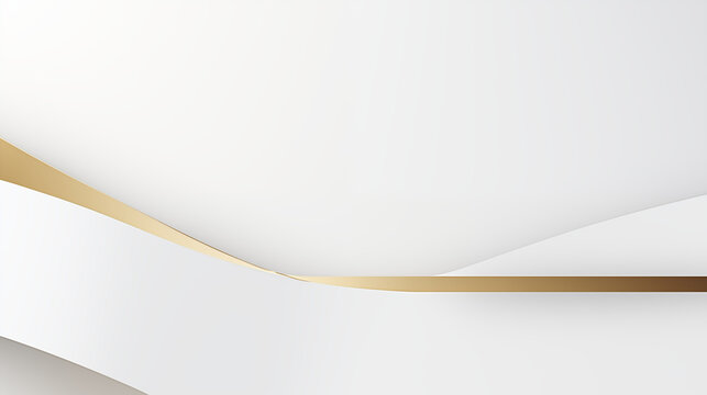Luxurious Gold Accent On White Background With Elegant Curved Lines