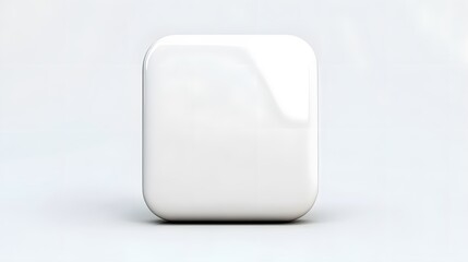 Blank Mobile application icon, button - solid square with round corners. 3d rendering, white background