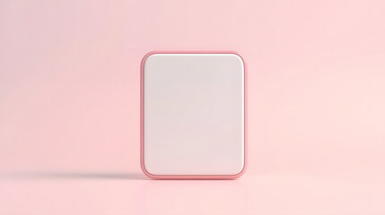 Blank Mobile application icon, button - solid square with round corners. 3d rendering, white background