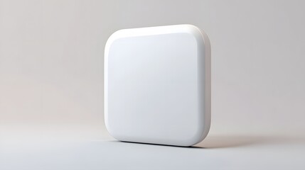 Blank Mobile application icon, button - solid square with round corners. 3d rendering, white background