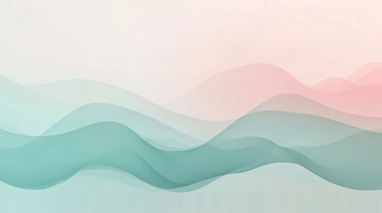   Pastel pink and blue abstract background with wavy lines and a pastel pink sky