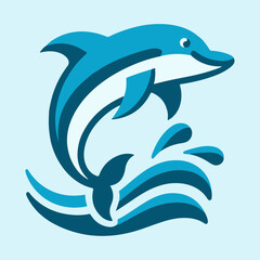 Dolphin Silhouette design, aquatic sea mammal 