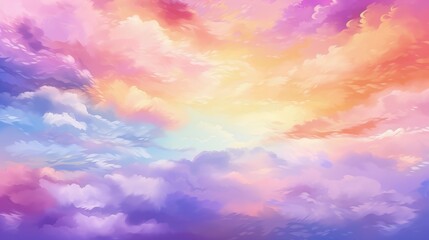 A vibrant sky filled with colorful clouds at sunrise or sunset.