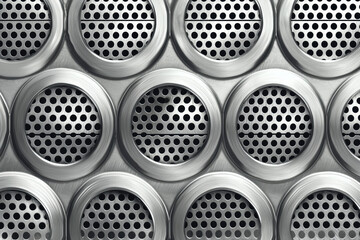 Bright light on perforated aluminum panel pattern