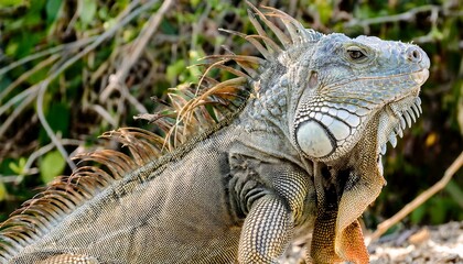 Obraz premium A look at the iguana in nature.