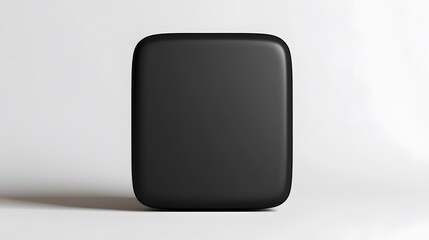 
Blank Mobile application icon, button - black square with round corners. 3d rendering, white background