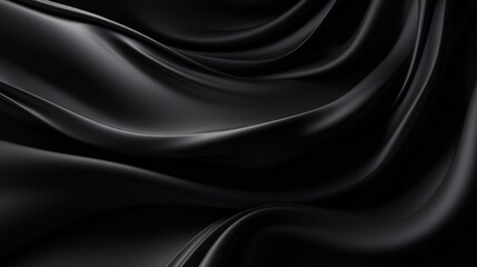 Obraz premium A smooth, flowing black fabric texture creating a sense of elegance and depth.