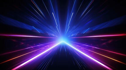 A vibrant burst of light and color creating a dynamic, futuristic perspective.