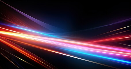 A vibrant abstract background with colorful light trails against a dark backdrop.