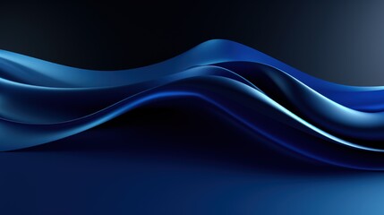 Obraz premium A smooth, flowing abstract design in shades of blue, evoking a sense of calm and fluidity.