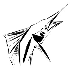 A modern outline of a jumping sailfish