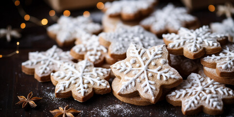 Snowflake Cookies in a Festive Setting