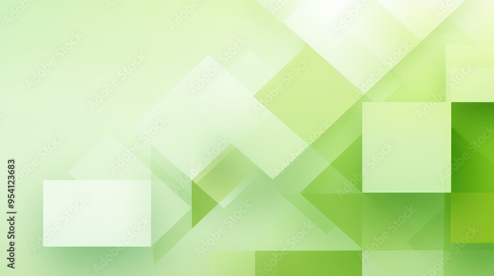 Aufkleber a soft green abstract background with overlapping geometric shapes.