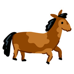 Wild Horse of North America Mustang isolated on white background.