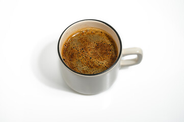 Cup of Greek - Turkish coffee isolated on white background