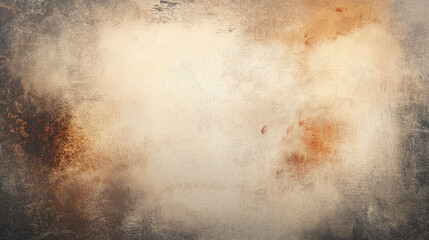 Abstract Painting Background: Weathered Beige and Brown Abstract Background - Rustic Artistic Backdrop - Rough, Grunge Aesthetics with Faded Spots on a Colorless, Empty Space