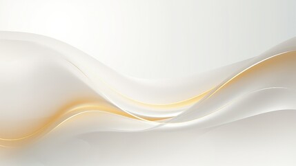 Fototapeta premium A smooth, abstract design featuring flowing lines and soft gradients in white and gold tones.