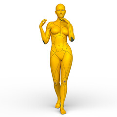 女性サイボーグ　3DCGレンダリング
